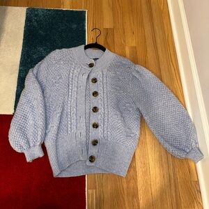 Who What Wear Light Blue Button-Up Cardigan